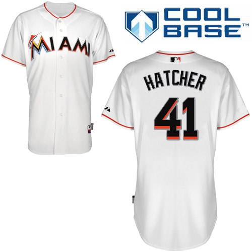 Chris Hatcher #41 MLB Jersey-Miami Marlins Men's Authentic Home White Cool Base Baseball Jersey